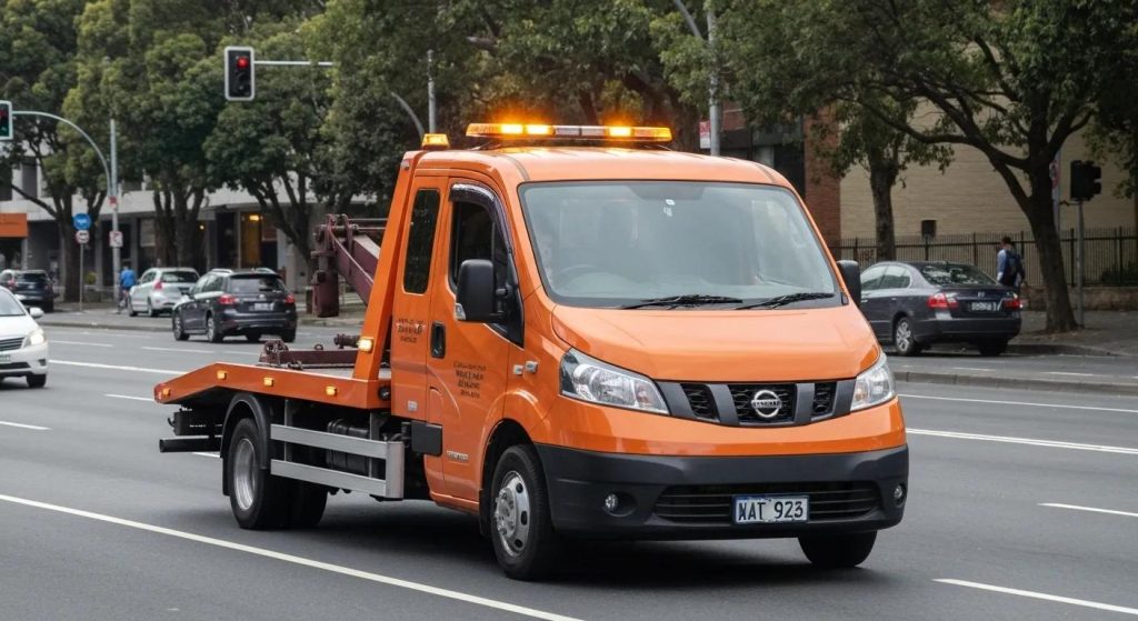 Modern tow truck on a Parramatta road representing reliable towing services